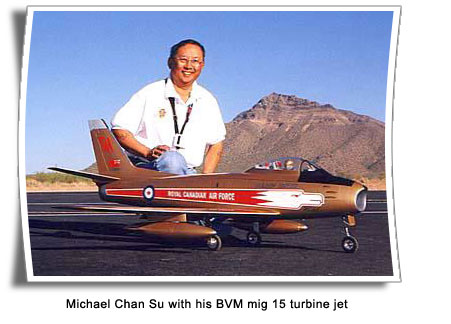 Michael Chan Su with his BVM mig 15 turbine jet